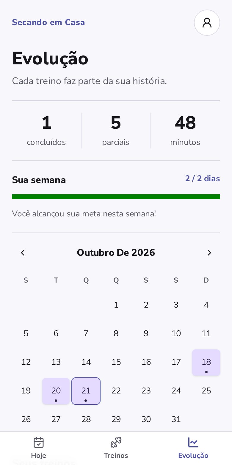 Tela do app: 3. Veja sua evolução